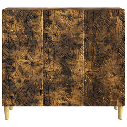 Dressoir Gerookt eiken 89 x 34,5 x 80 cm Bewerkt hout