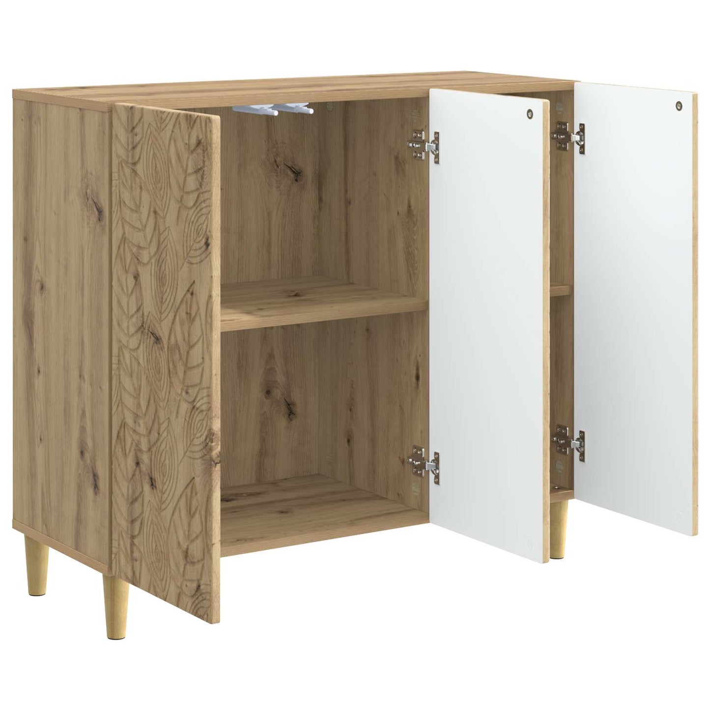 Dressoir Artisanaal eiken 89 x 34,5 x 80 cm Bewerkt hout