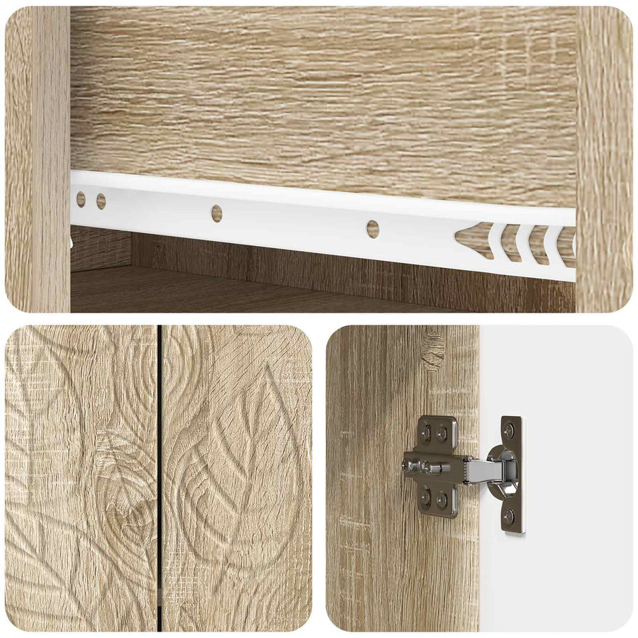Dressoir Sonoma Eiken 89 x 34,5 x 60 cm Bewerkt hout