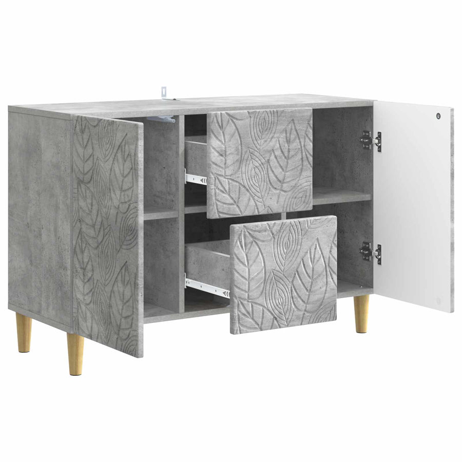Dressoir Betongrijs 89 x 34,5 x 60 cm Bewerkt hout