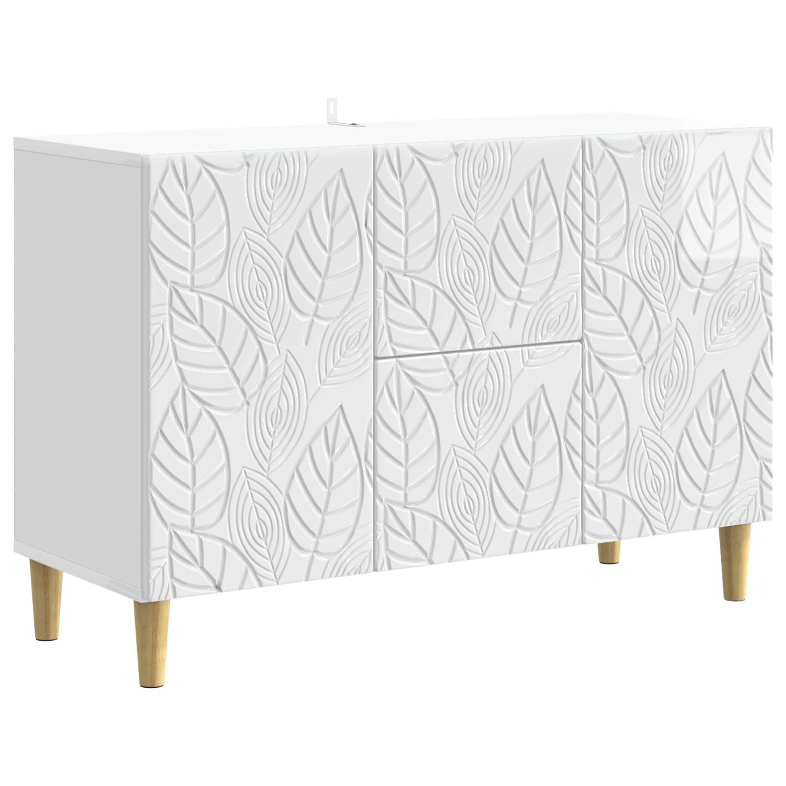 Dressoir Hoogglans Wit 89 x 34,5 x 60 cm Bewerkt hout