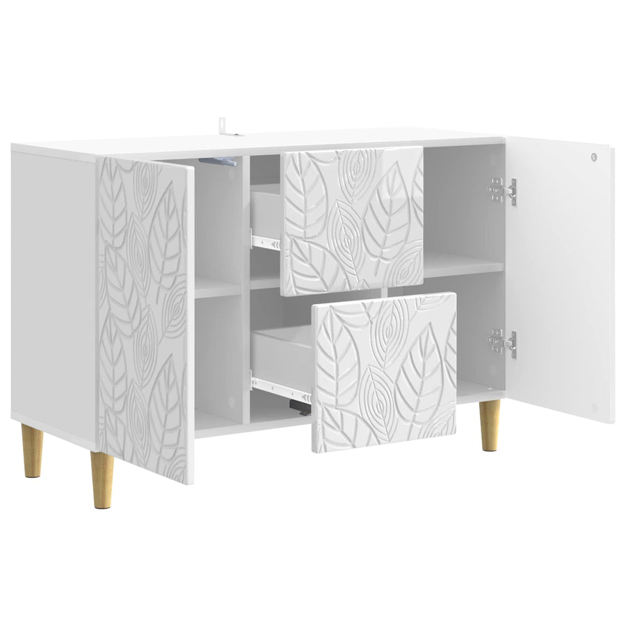 Dressoir Hoogglans Wit 89 x 34,5 x 60 cm Bewerkt hout