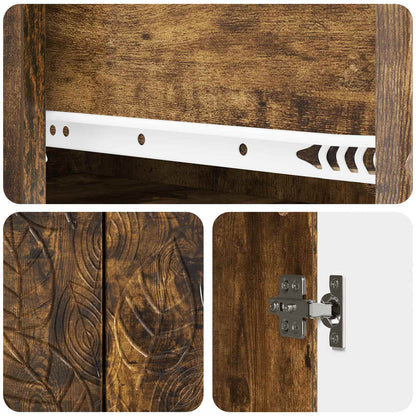 Dressoir Gerookt eiken 89 x 34,5 x 60 cm Bewerkt hout