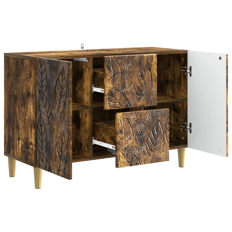 Dressoir Gerookt eiken 89 x 34,5 x 60 cm Bewerkt hout