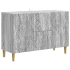 Dressoir grijs bewerkt hout 89x34,5x60 cm