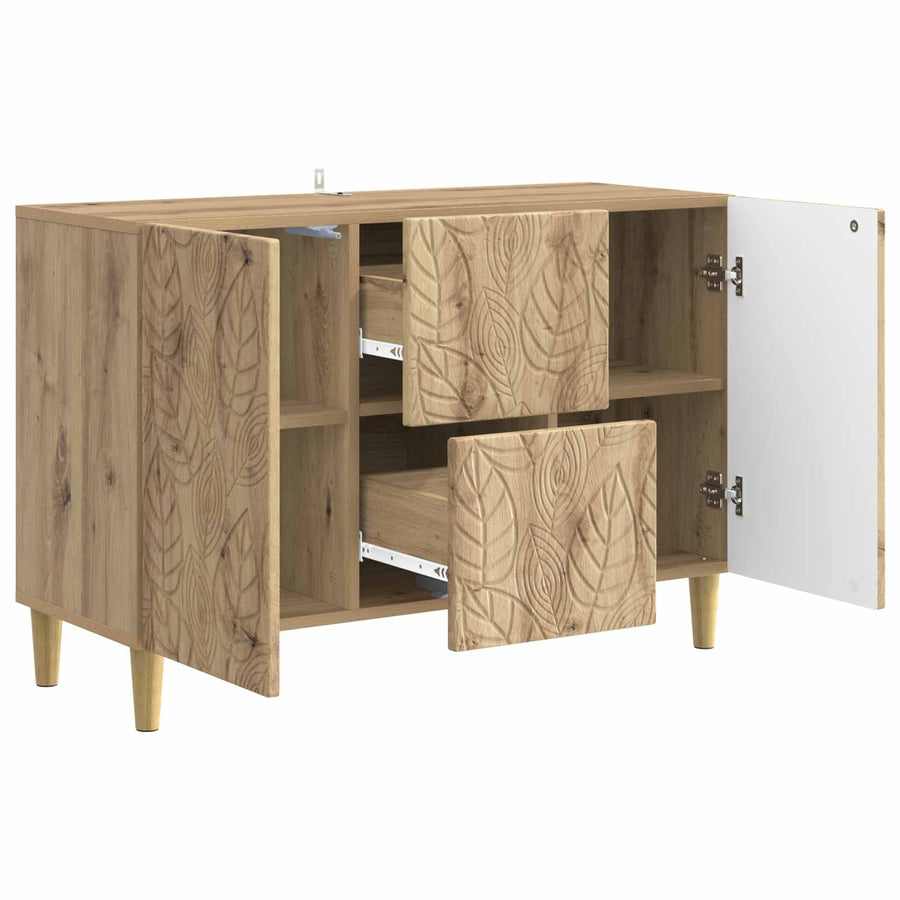 Dressoir Artisanaal eiken 89 x 34,5 x 60 cm Bewerkt hout