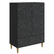 Dressoir 66x34,5x95 cm zwart bewerkt hout