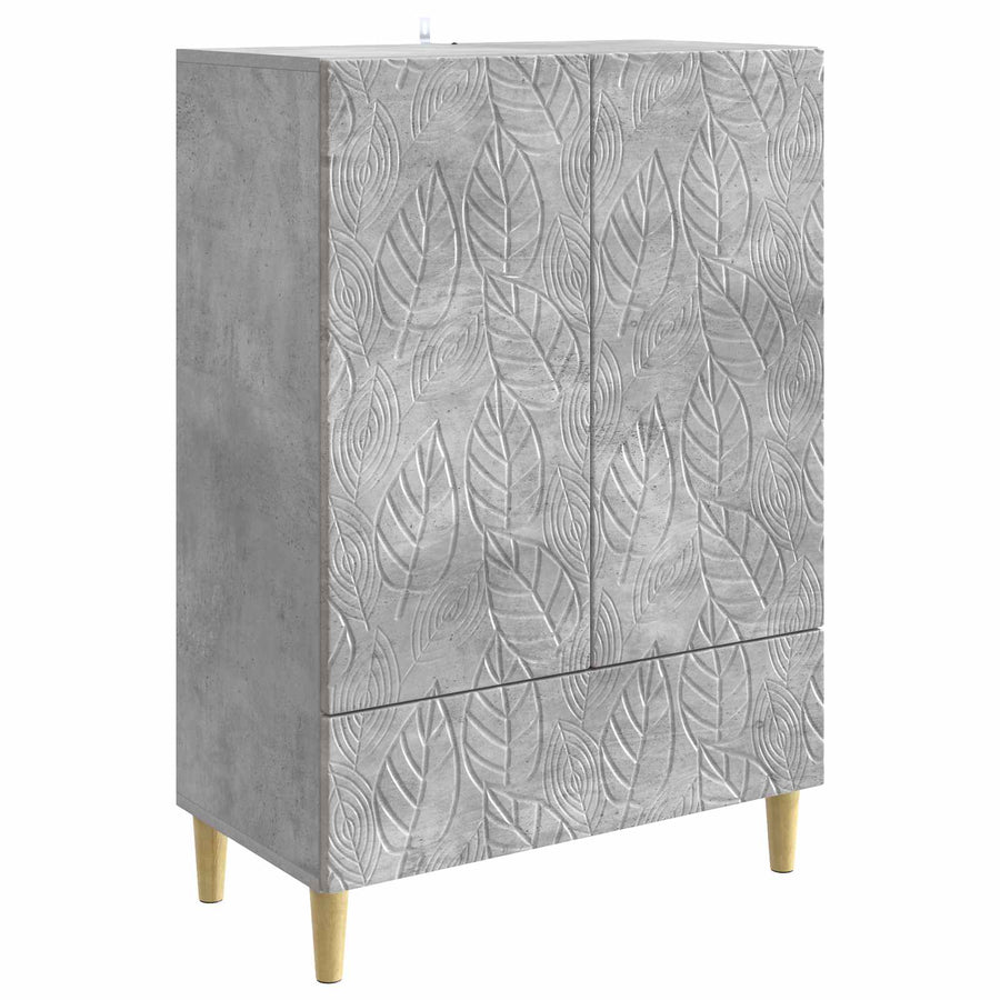 Dressoir Betongrijs 66 x 34,5 x 95 cm Bewerkt hout