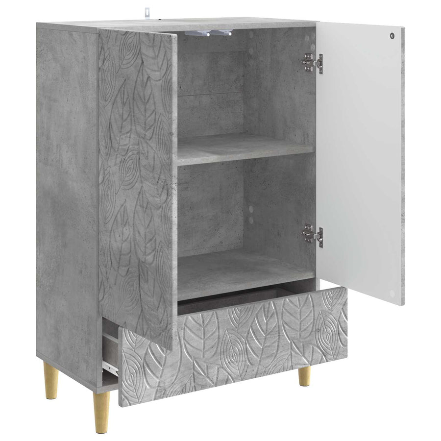 Dressoir Betongrijs 66 x 34,5 x 95 cm Bewerkt hout