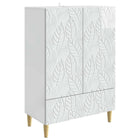 Dressoir 66x34,5x95 cm hoogglans wit bewerkt hout