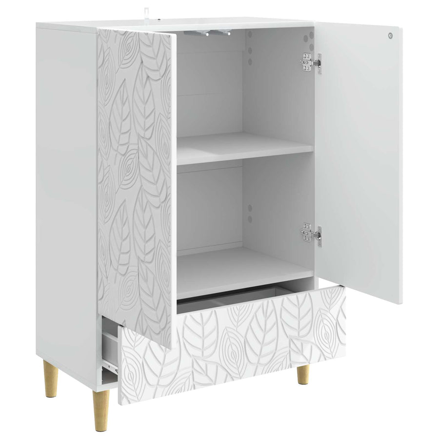 Dressoir Hoogglans Wit 66 x 34,5 x 95 cm Bewerkt hout