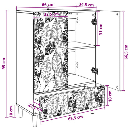 Dressoir Gerookt eiken 66 x 34,5 x 95 cm Bewerkt hout