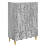 Dressoir grijs bewerkt hout 66x34,5x95 cm