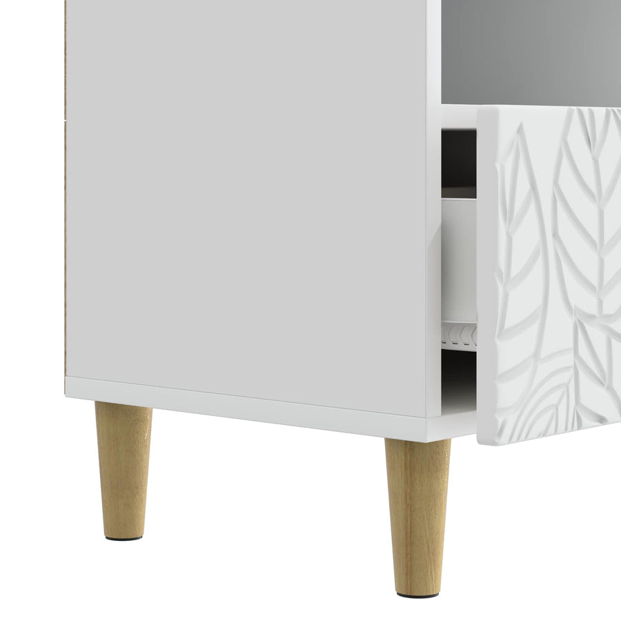 TV-kast 102 x 34,5 x 50 cm Wit Bewerkt hout