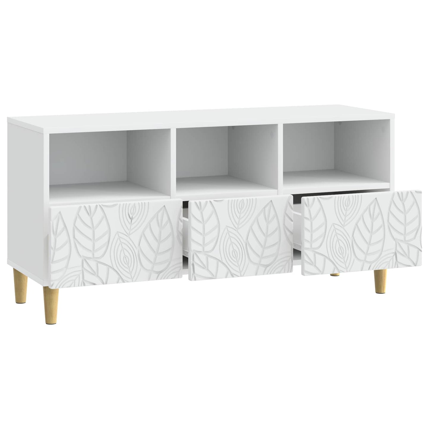 TV-kast 102 x 34,5 x 50 cm Wit Bewerkt hout