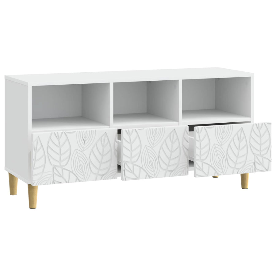TV-kast 102 x 34,5 x 50 cm Wit Bewerkt hout