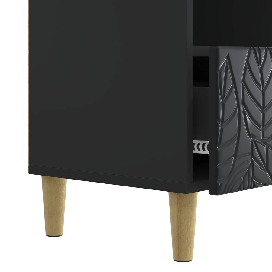 TV-kast 102 x 34,5 x 50 cm Zwart Bewerkt hout