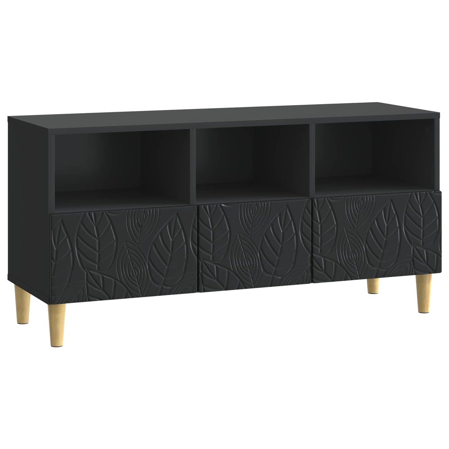 TV-kast 102 x 34,5 x 50 cm Zwart Bewerkt hout