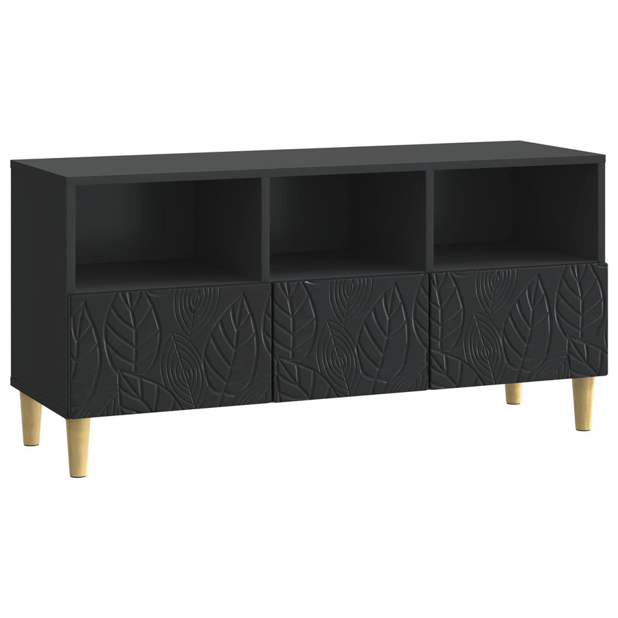 TV-kast 102 x 34,5 x 50 cm Zwart Bewerkt hout
