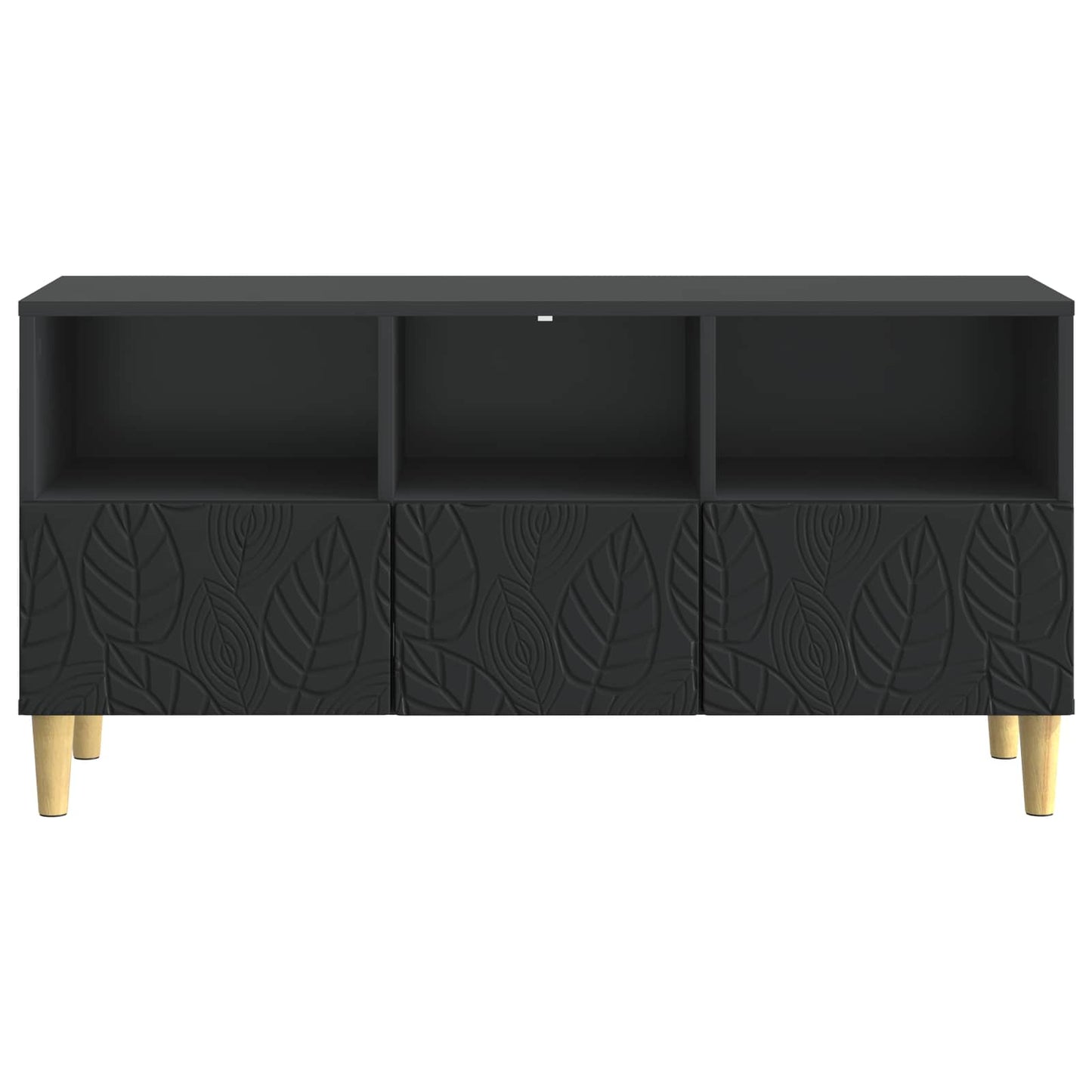 TV-kast 102 x 34,5 x 50 cm Zwart Bewerkt hout