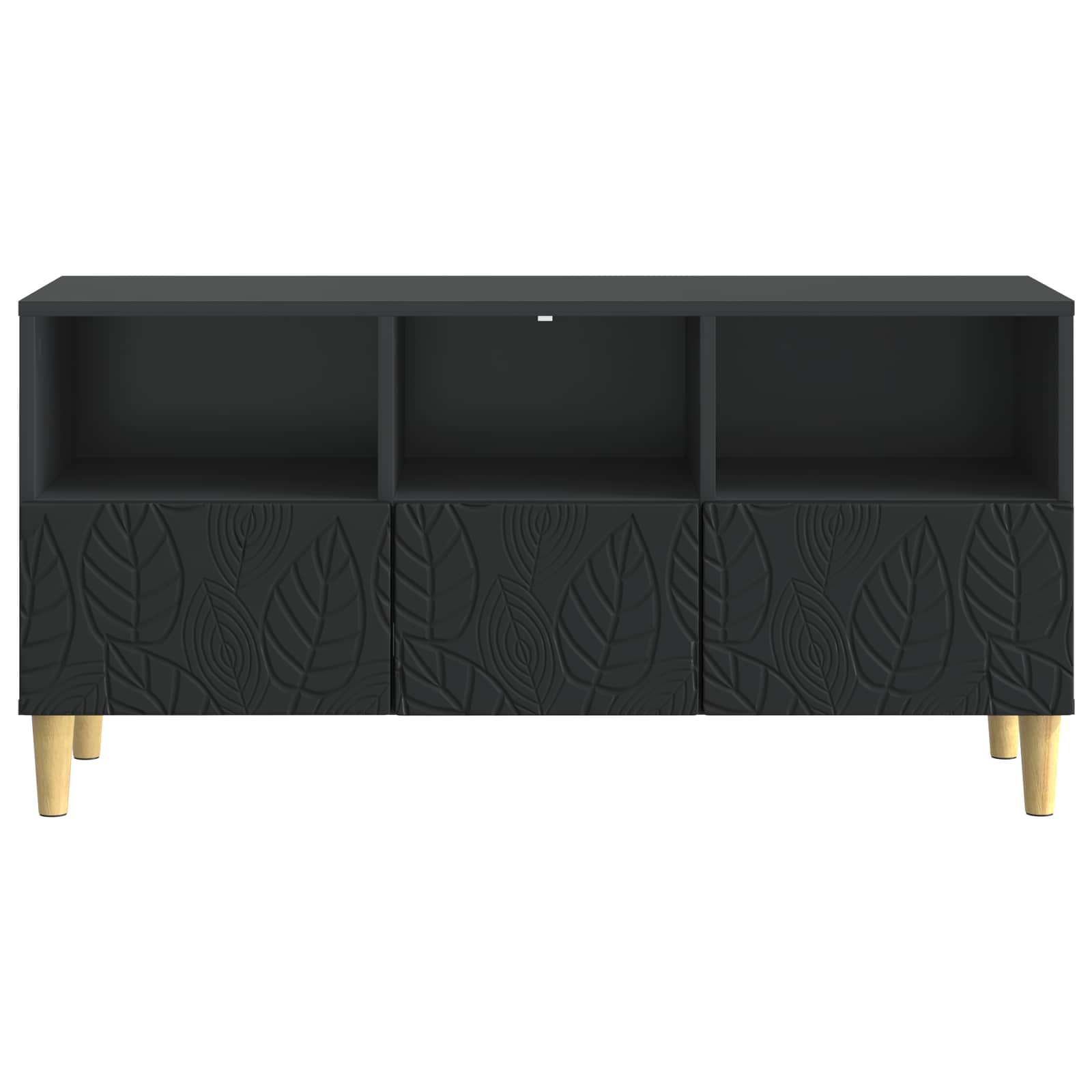 TV-kast 102 x 34,5 x 50 cm Zwart Bewerkt hout