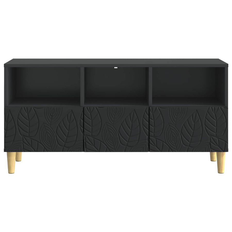 TV-kast 102 x 34,5 x 50 cm Zwart Bewerkt hout