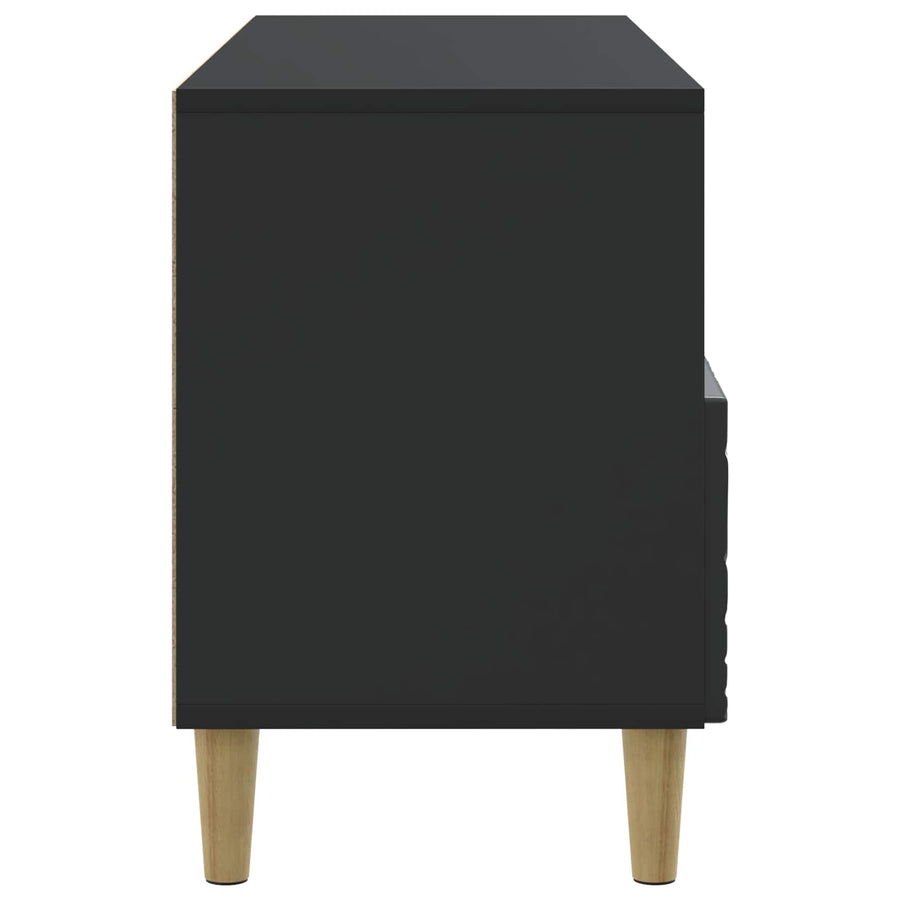 TV-kast 102 x 34,5 x 50 cm Zwart Bewerkt hout
