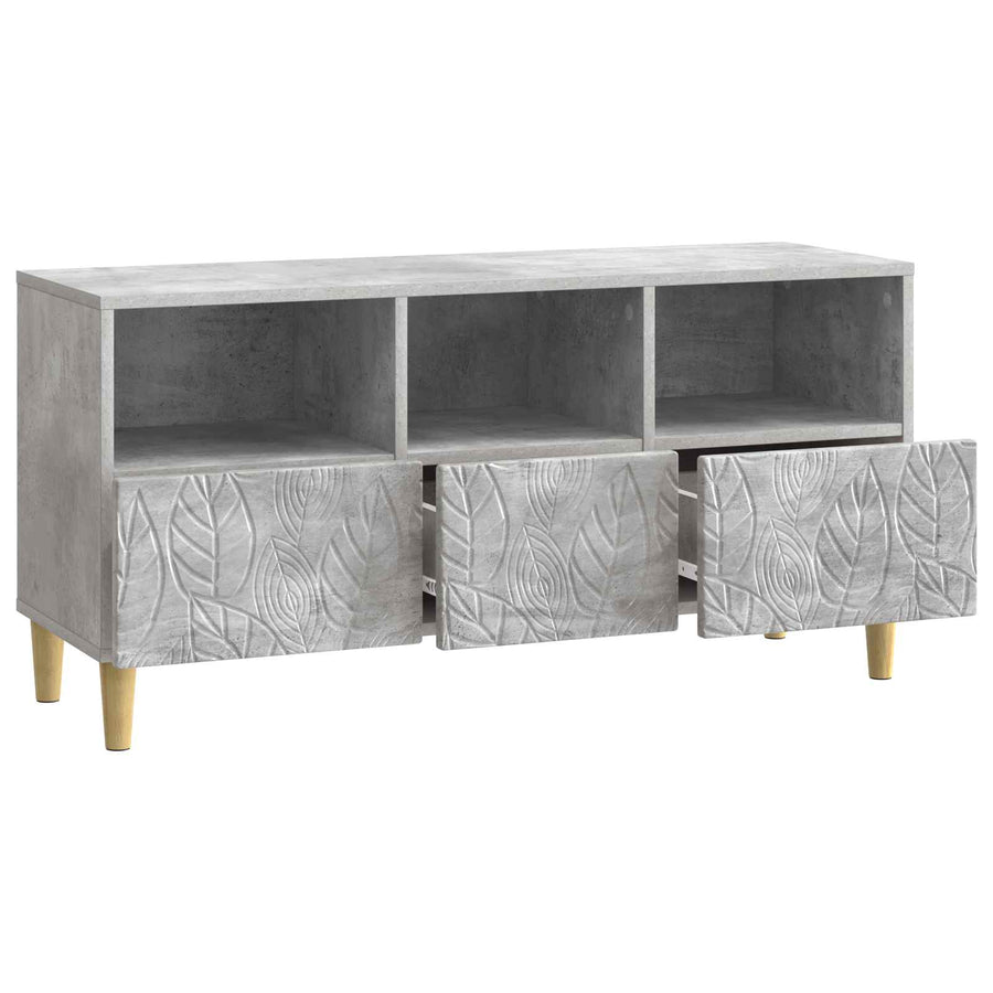 TV-kast 102 x 34,5 x 50 cm Betongrijs Bewerkt hout
