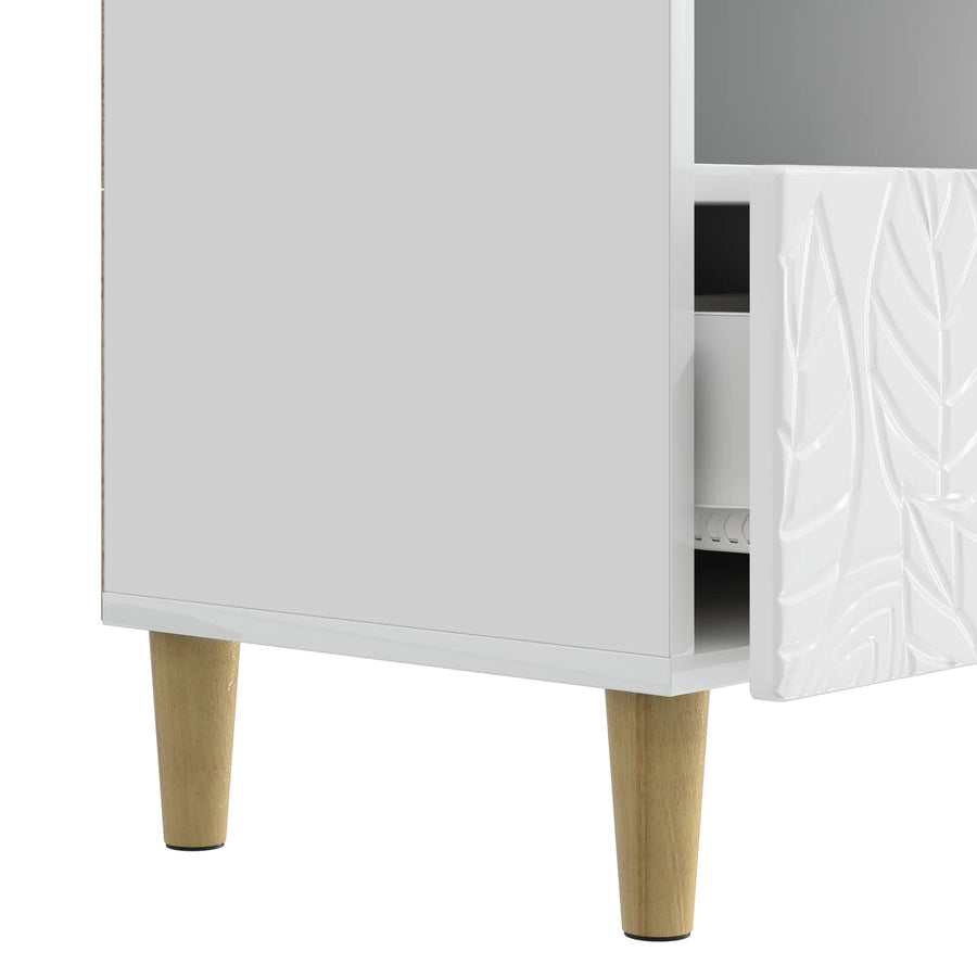 TV-kast 102 x 34,5 x 50 cm Hoogglans Wit Bewerkt hout