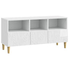 Tv-kast 102x34,5x50 cm hoogglans wit bewerkt hout