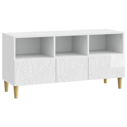 TV-kast 102 x 34,5 x 50 cm Hoogglans Wit Bewerkt hout
