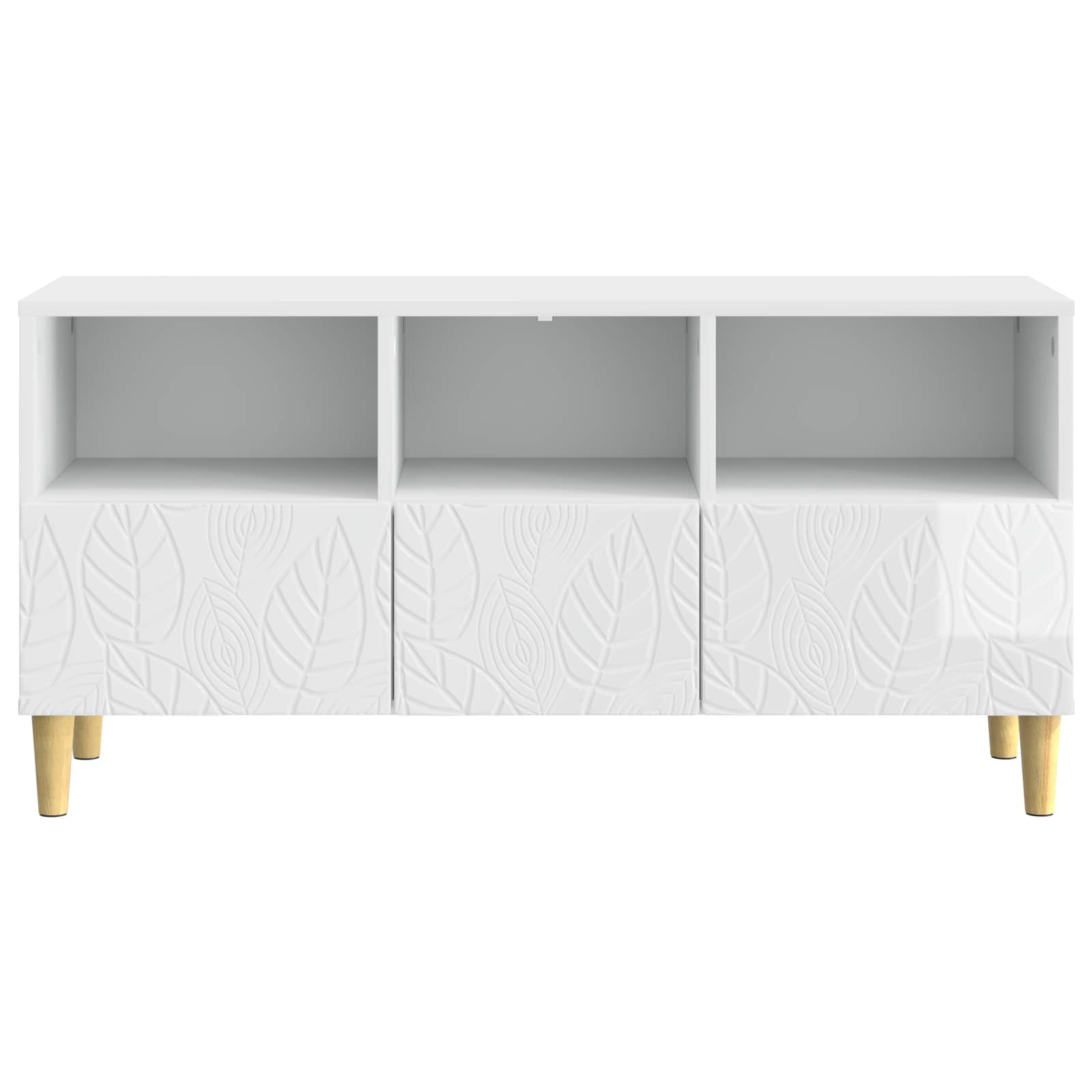TV-kast 102 x 34,5 x 50 cm Hoogglans Wit Bewerkt hout
