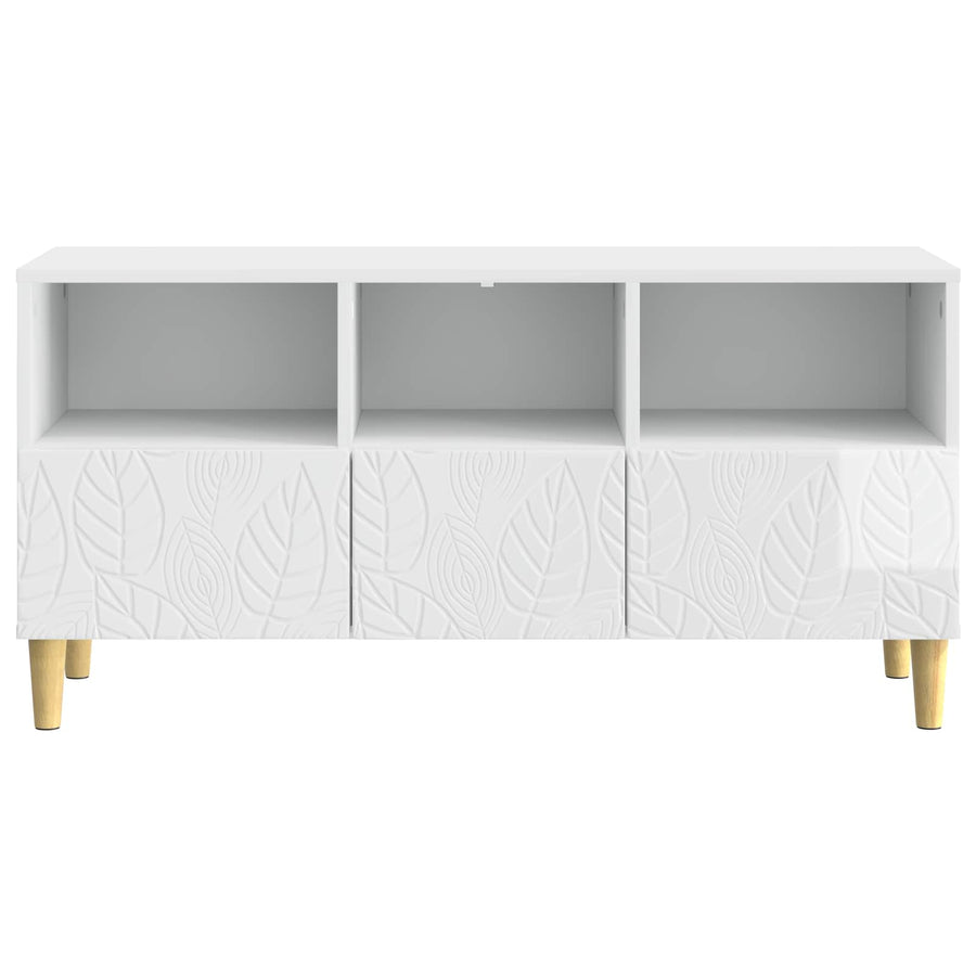 TV-kast 102 x 34,5 x 50 cm Hoogglans Wit Bewerkt hout
