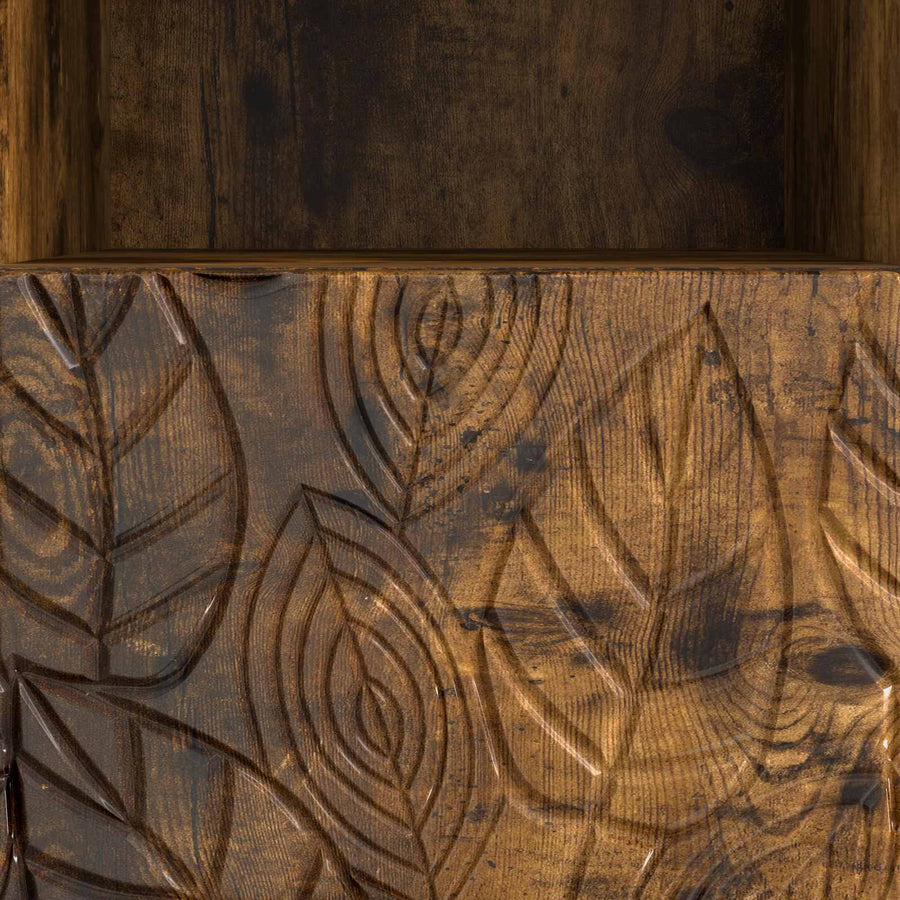 TV-kast 102 x 34,5 x 50 cm Gerookt eiken Bewerkt hout