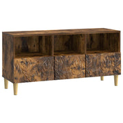 Tv-kast 102x34,5x50 cm gerookt eiken bewerkt hout