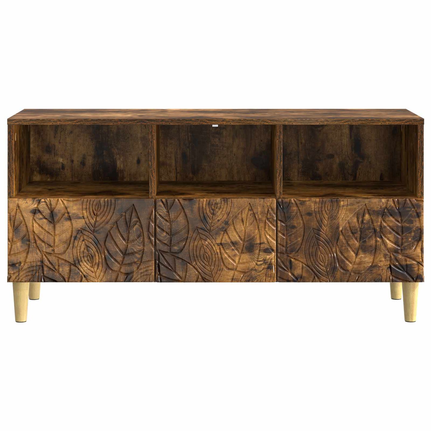 TV-kast 102 x 34,5 x 50 cm Gerookt eiken Bewerkt hout