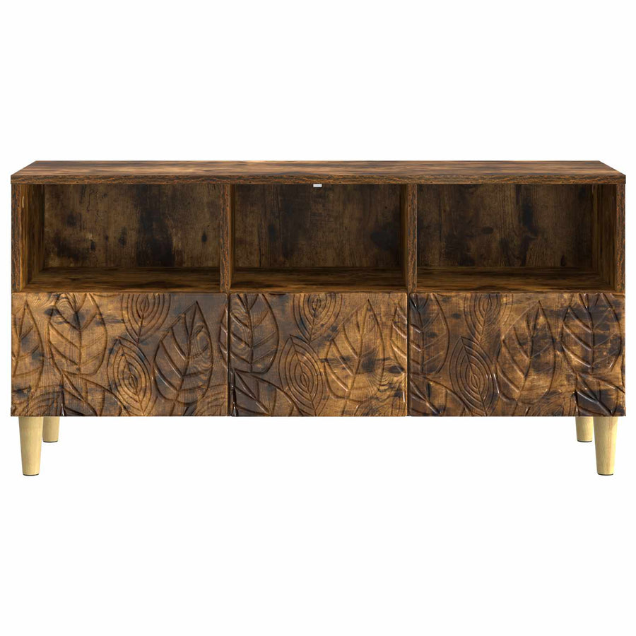 TV-kast 102 x 34,5 x 50 cm Gerookt eiken Bewerkt hout