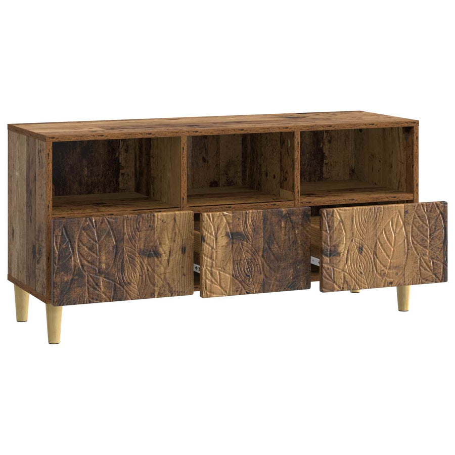 TV-kast 102 x 34,5 x 50 cm Oud hout Bewerkt hout