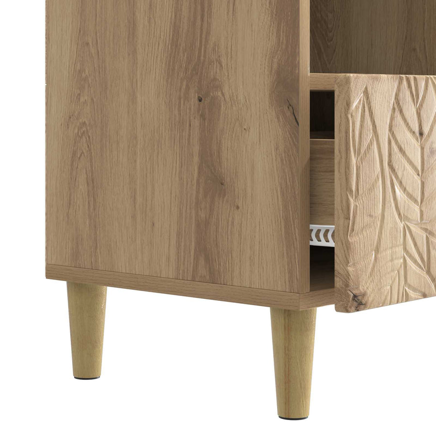 TV-kast 102 x 34,5 x 50 cm Artisanaal eiken Bewerkt hout