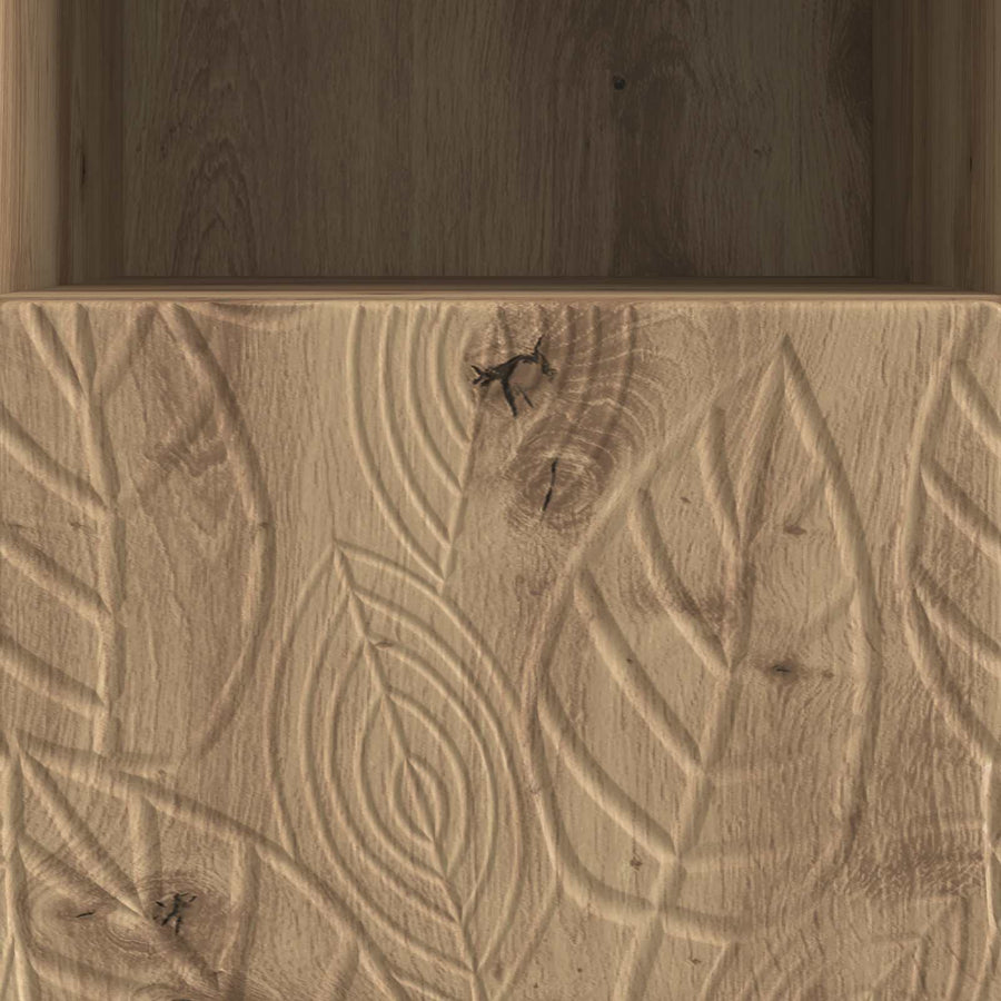 TV-kast 102 x 34,5 x 50 cm Artisanaal eiken Bewerkt hout