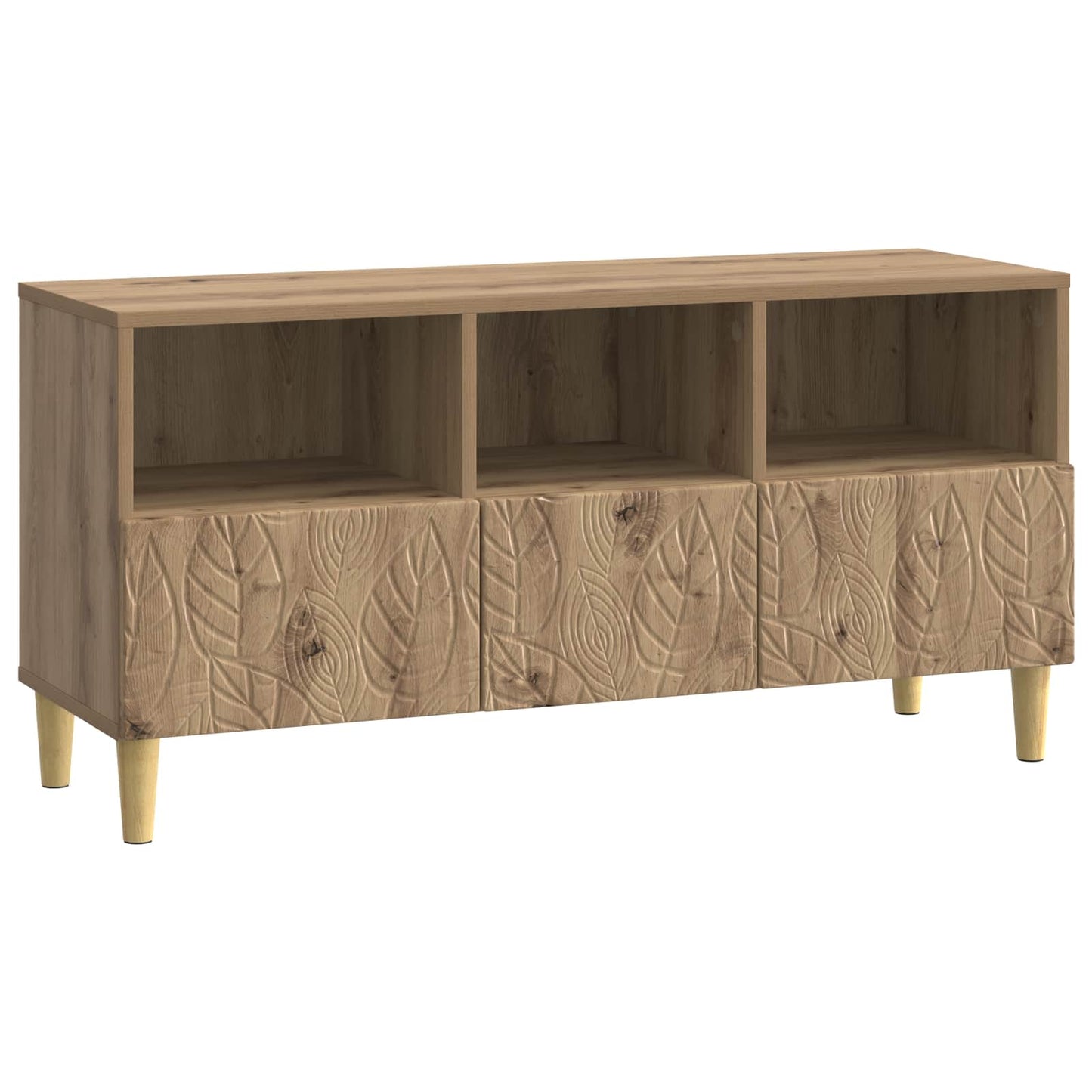 TV-kast 102 x 34,5 x 50 cm Artisanaal eiken Bewerkt hout