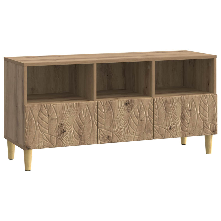 TV-kast 102 x 34,5 x 50 cm Artisanaal eiken Bewerkt hout