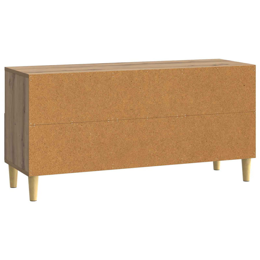 TV-kast 102 x 34,5 x 50 cm Artisanaal eiken Bewerkt hout