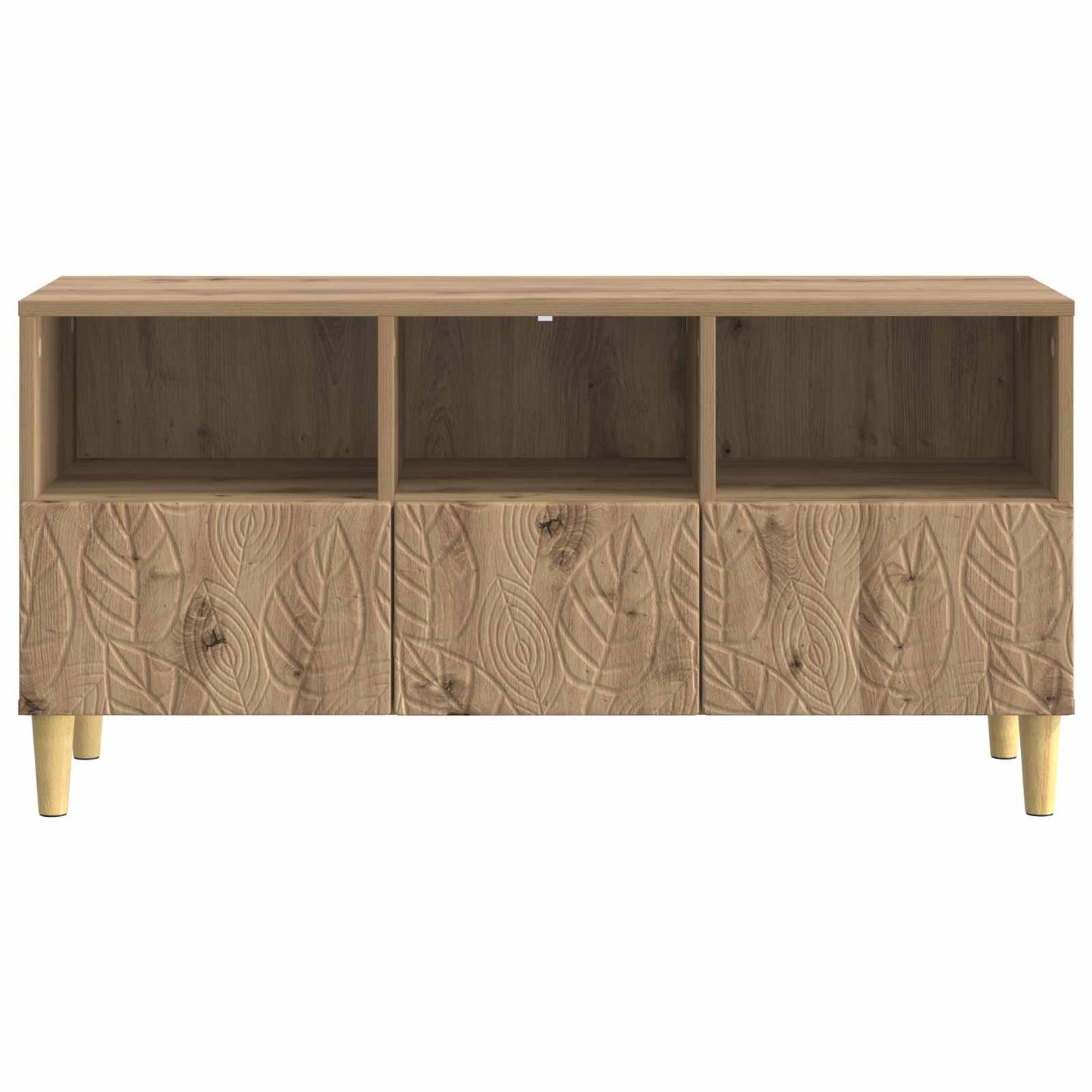 TV-kast 102 x 34,5 x 50 cm Artisanaal eiken Bewerkt hout