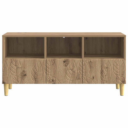 TV-kast 102 x 34,5 x 50 cm Artisanaal eiken Bewerkt hout