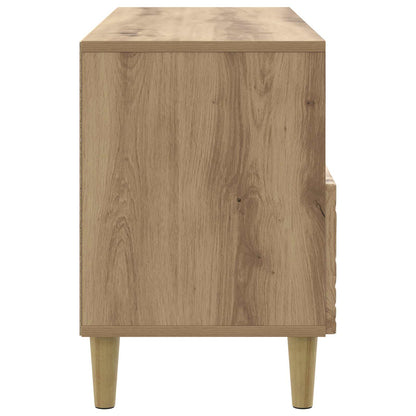TV-kast 102 x 34,5 x 50 cm Artisanaal eiken Bewerkt hout