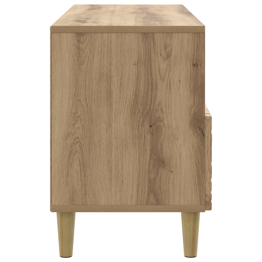 TV-kast 102 x 34,5 x 50 cm Artisanaal eiken Bewerkt hout