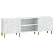 Tv-kast 150x31x50 cm wit bewerkt hout