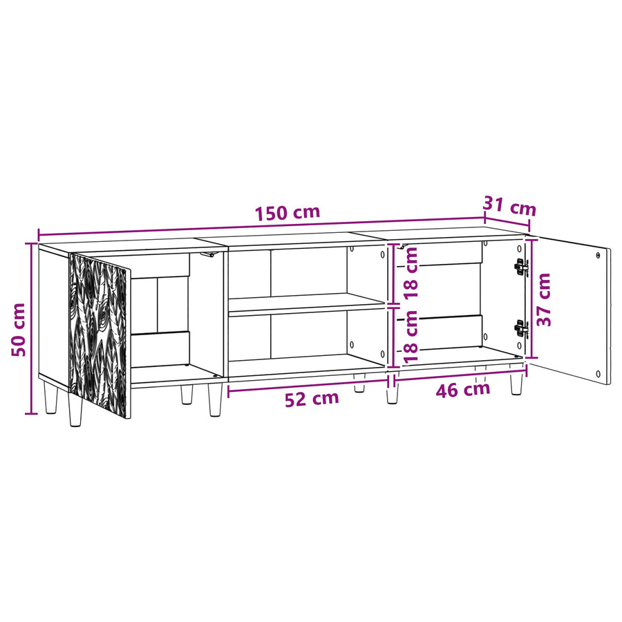 TV-kast 150 x 31 x 50 cm Wit Bewerkt hout
