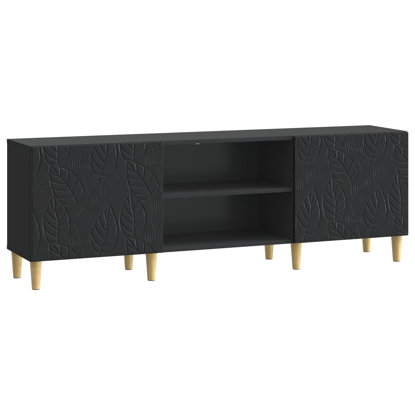 TV-kast 150 x 31 x 50 cm Zwart Bewerkt hout